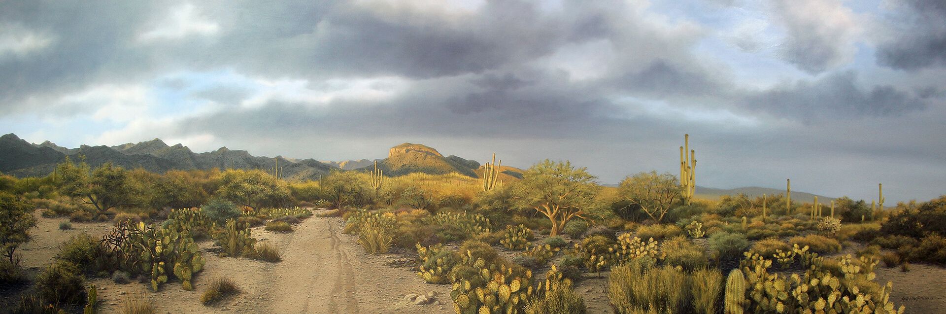 Photorealistic painting of Sabino Canyon