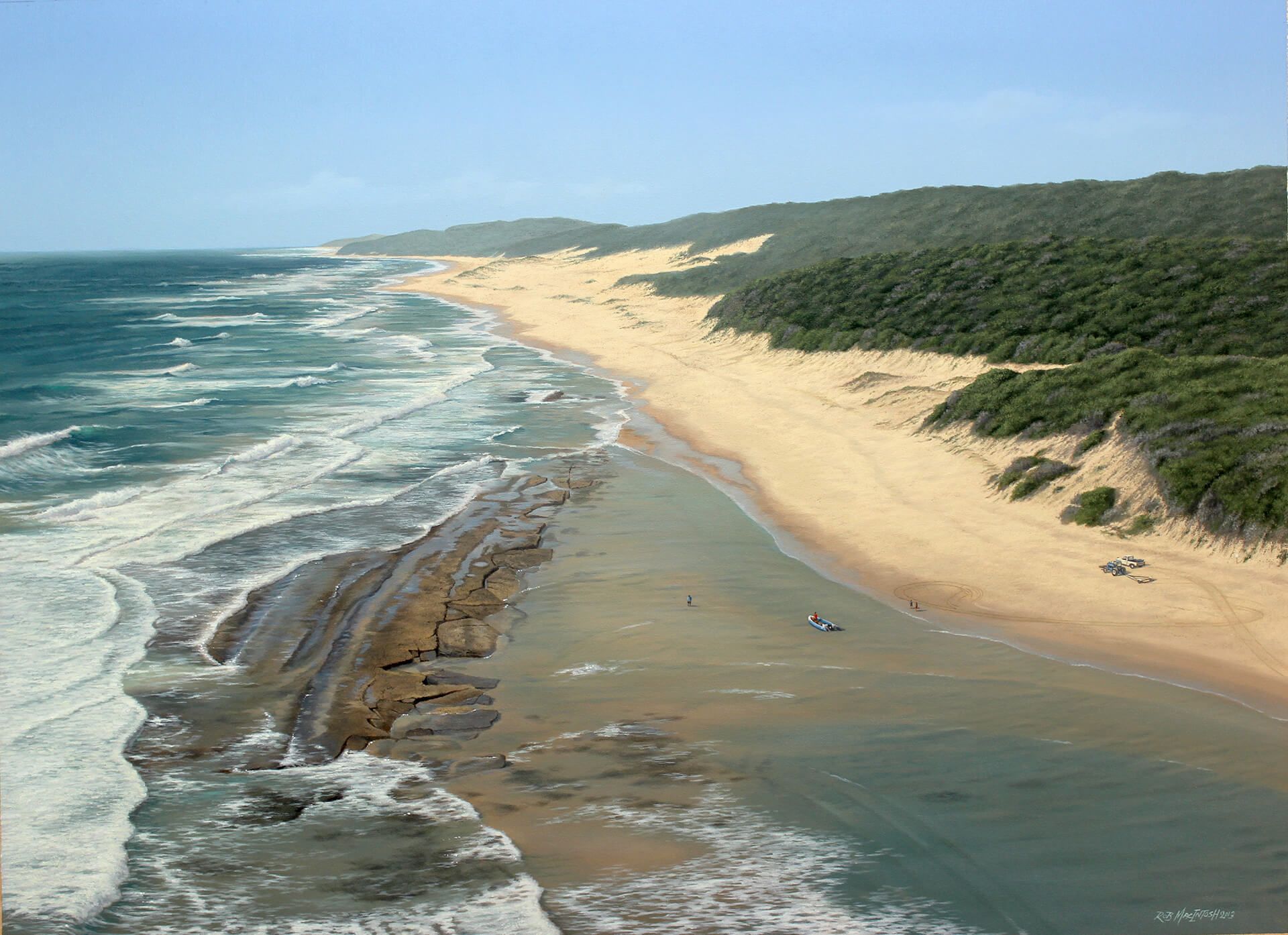 Photorealistic painting of Rock Tail Bay