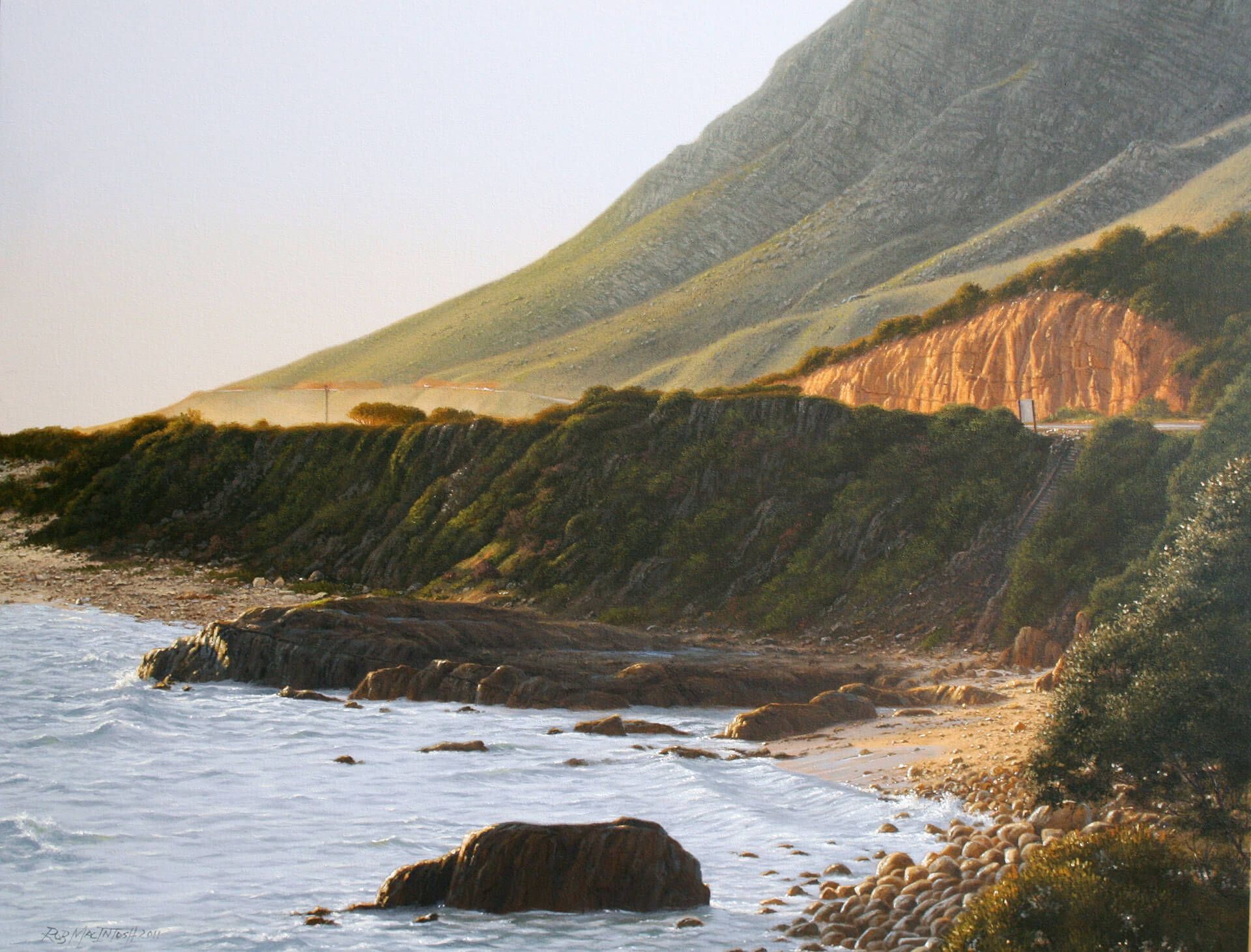 Photorealistic painting of Misty Cove